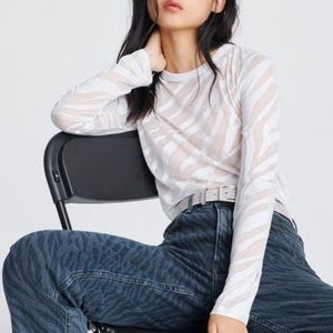 RAG & BONE VALENCIA ZEBRA BURNOUT TOP